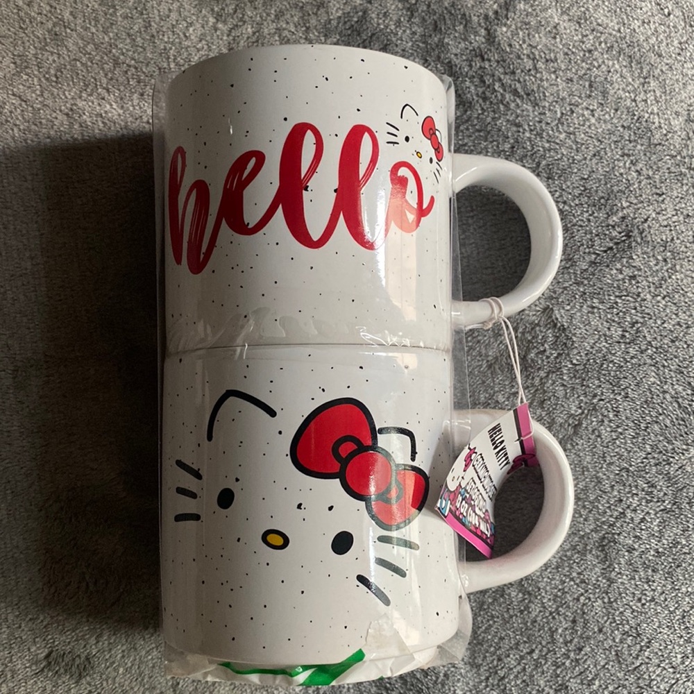 Hello Kitty Script Ceramic Mug Stack Set - Picture 2 of 8